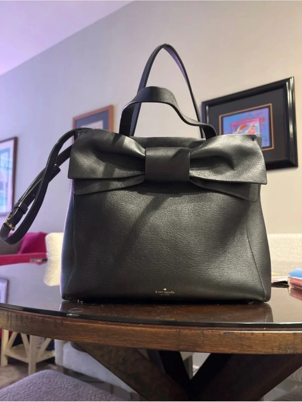 kate spade Black Leather Bow Satchel